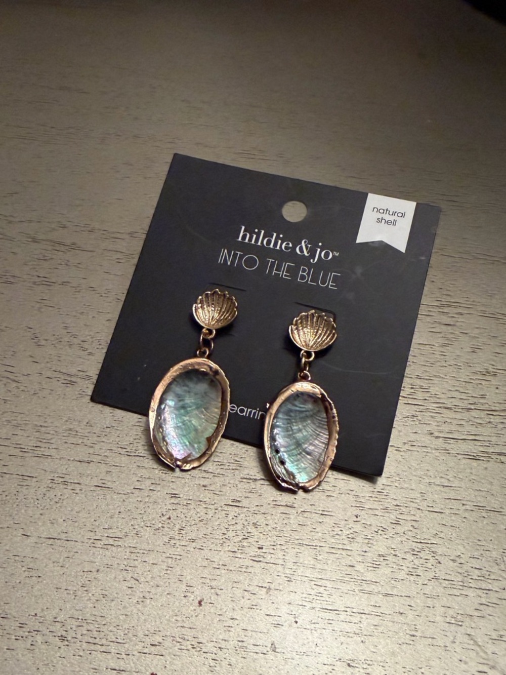 Blue Shell Drop Earrings